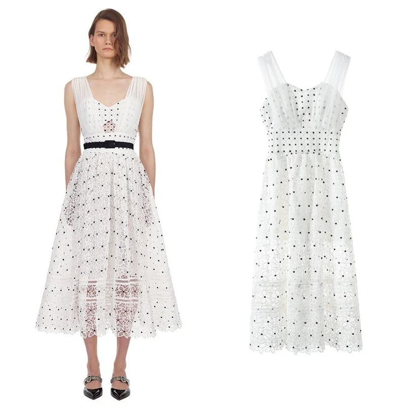 Runway 2019 Summer Self Portrait Dress Women Lace Dots Printed Sexy Strap Dresses Ladies Party Hollow Out Elegant Aline Vestidos
Runway 2019 Summer Self Portrait Dress Women Lace Dots Printed Sexy Strap Dresses Ladies Party Hollow Out Elegant Aline Vestidos