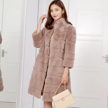 Stand Collar Natural Rex Rabbit Fur Coats Outerwear Women Wave Cut Long Style Thick Warm Winter Fur Jackets 2018 New Arrival
Stand Collar Natural Rex Rabbit Fur Coats Outerwear Women Wave Cut Long Style Thick Warm Winter Fur Jackets 2018 New Arrival
