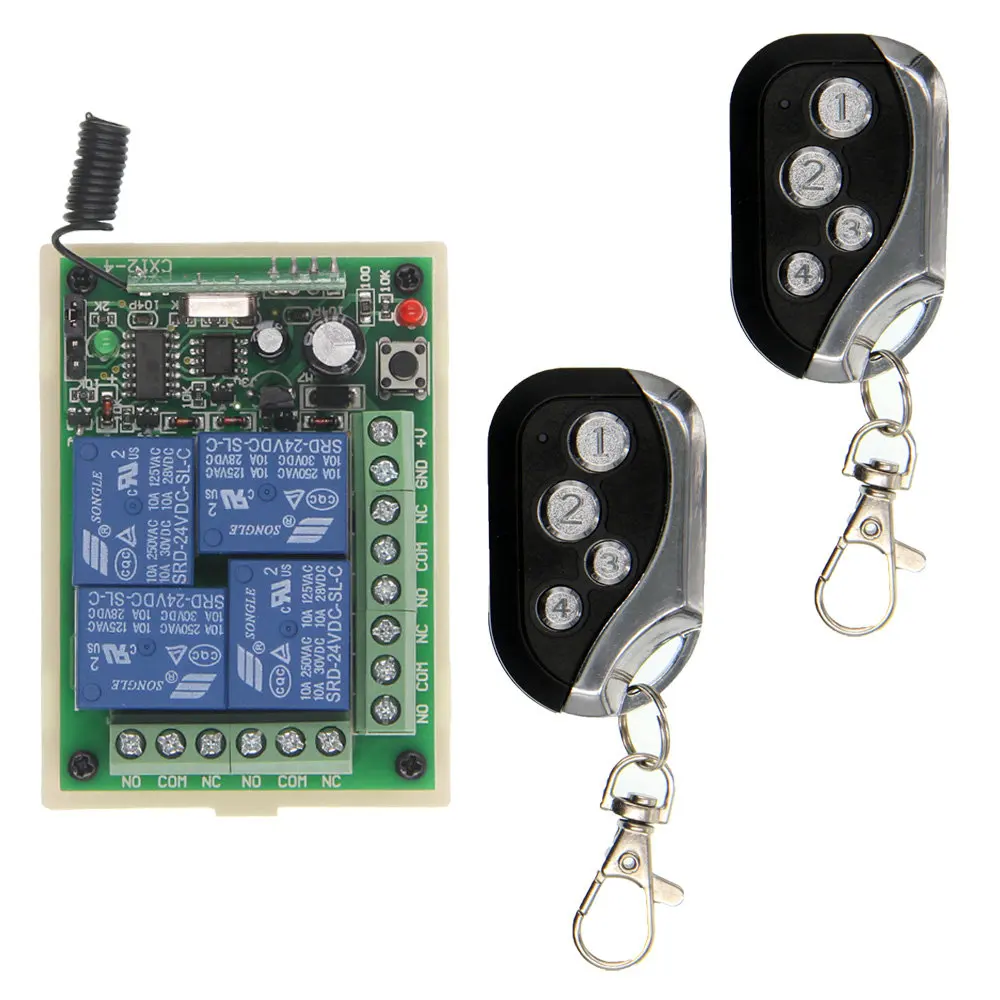 DC 12V 24V 4CH 4 CH 10A Wireless Remote Control Switch Relay Output Radio RF Transmitter Receiver
DC 12V 24V 4CH 4 CH 10A Wireless Remote Control Switch Relay Output Radio RF Transmitter Receiver