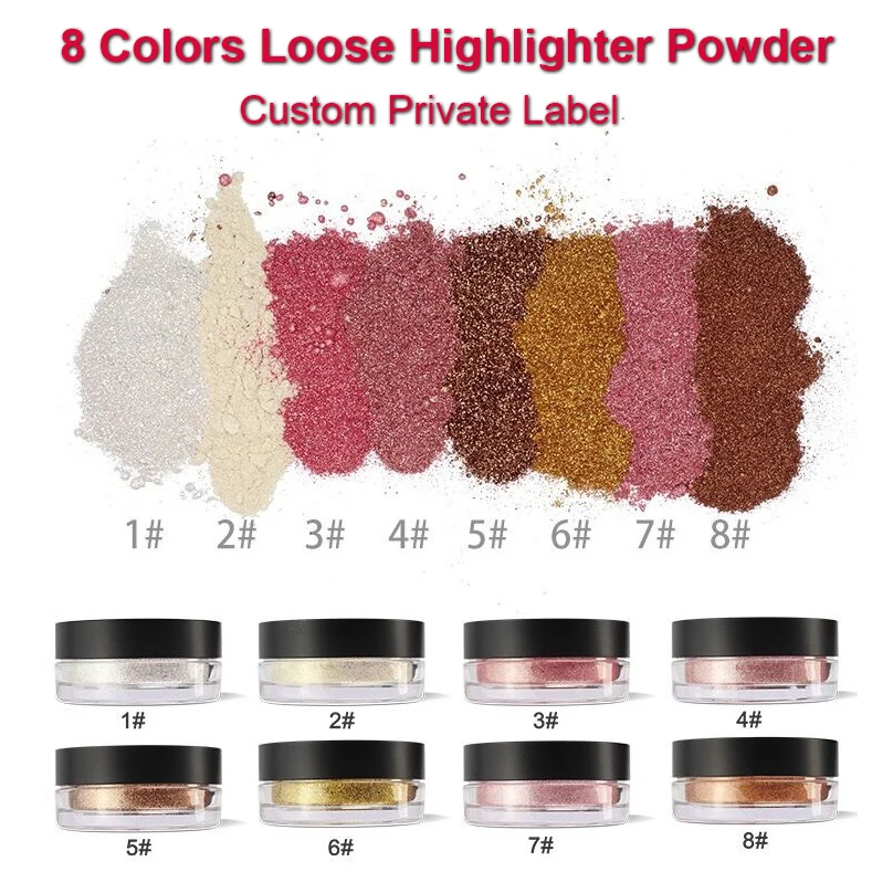 Custom Private Label 8 colors Makeup Loose Highlighter Powder Metal Shimmer Concealer Face Glow Cosmetics Highlighter Wholesale
Custom Private Label 8 colors Makeup Loose Highlighter Powder Metal Shimmer Concealer Face Glow Cosmetics Highlighter Wholesale