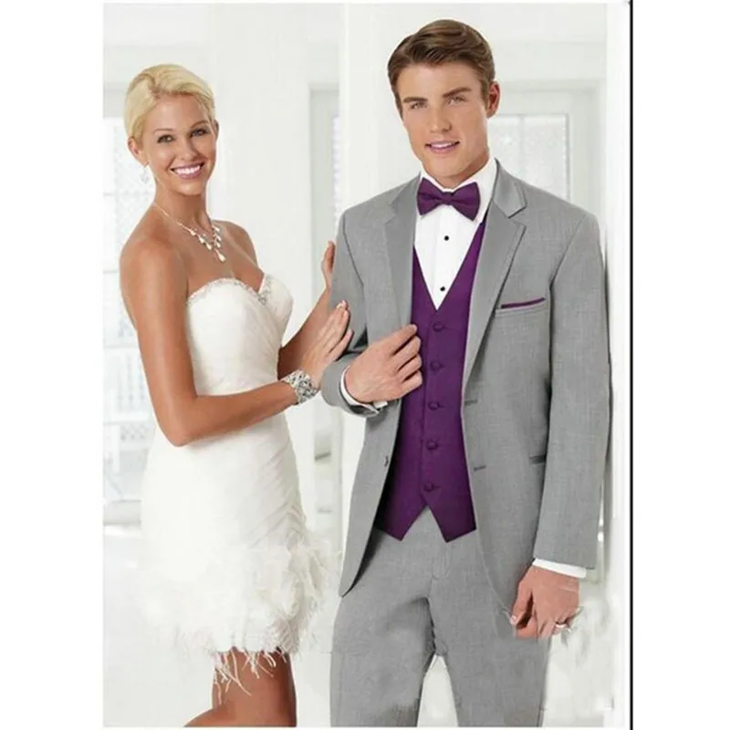 Grey And Purple Wedding Suits 2025