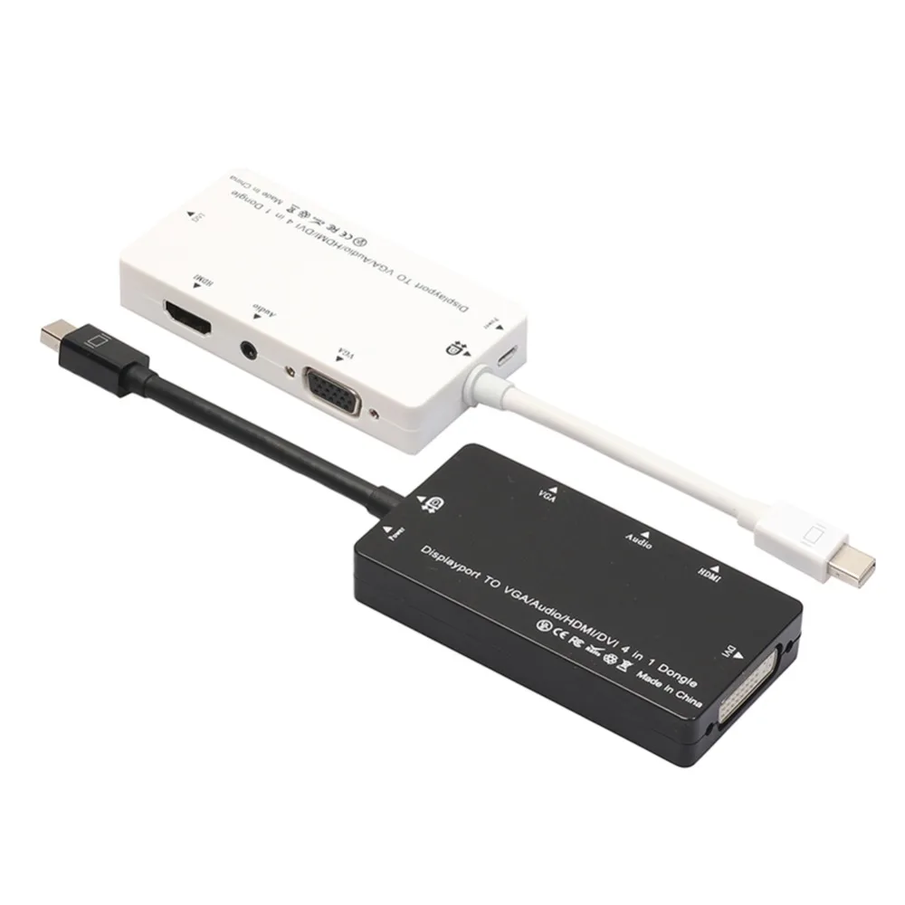 50 шт. в лоте 4в1 Mini DP Displayport Thunderbolt to DVI/HDMI/VGA и аудио адаптер | Электроника