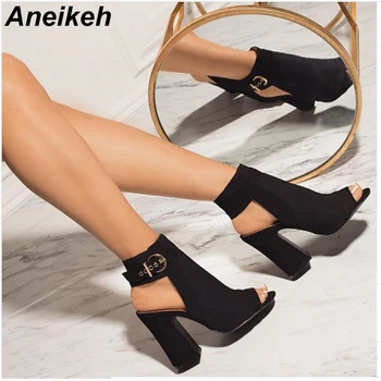 Aneikeh 2019 Classic Flock Women Boots Square High Heels Peep Toe Summer Shoes Buckle Strap Hollow Out Women Ankle Boots Size 42
Aneikeh 2019 Classic Flock Women Boots Square High Heels Peep Toe Summer Shoes Buckle Strap Hollow Out Women Ankle Boots Size 42