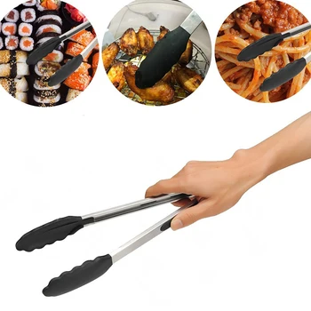 Silicone Kitchen Tongs Lock Design Barbecue Clip Clamp Food Tongs Stainless Steel Salad Serving BBQ Tools Cooking Accessories
Silicone Kitchen Tongs Lock Design Barbecue Clip Clamp Food Tongs Stainless Steel Salad Serving BBQ Tools Cooking Accessories