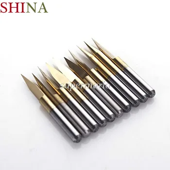 10pcs /5pcs/1pc Titanium Coated Milling Cutters Carbide PCB Engraving CNC Bit Router Tool 3.175*25 Degree 0.1mm Tip End Mill
10pcs /5pcs/1pc Titanium Coated Milling Cutters Carbide PCB Engraving CNC Bit Router Tool 3.175*25 Degree 0.1mm Tip End Mill