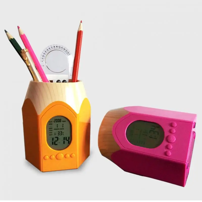 4 Colors Pencil Pot Pen Holder Stationery Storage box with LED Digital Alarm Clock Table Clock Temperature Calendar display
4 Colors Pencil Pot Pen Holder Stationery Storage box with LED Digital Alarm Clock Table Clock Temperature Calendar display