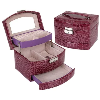 High Grade Crocodile Printing Jewelry Display Box 3 Layers Ring Necklace Jewelry Case Lady Gift Home Storage Supplies
High Grade Crocodile Printing Jewelry Display Box 3 Layers Ring Necklace Jewelry Case Lady Gift Home Storage Supplies