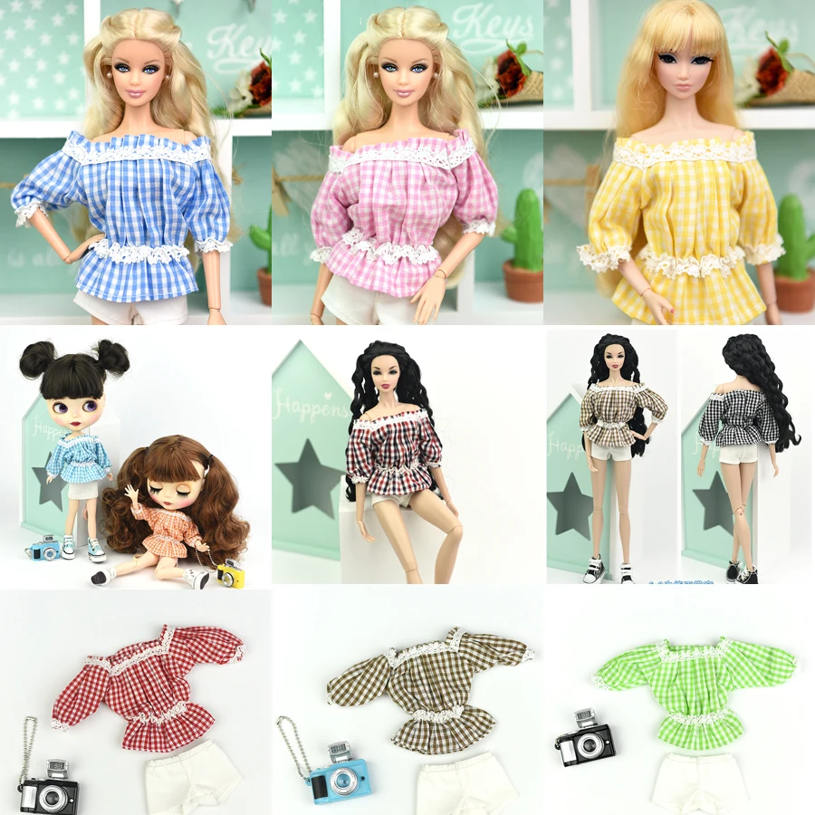 Handmade Top Quality Grid Shirt Top + White Shorts Fashion Clothes Outfit Suit For Baby Toy Barbie Xinyi Momoko FR Doll for Girl 
Handmade Top Quality Grid Shirt Top + White Shorts Fashion Clothes Outfit Suit For Baby Toy Barbie Xinyi Momoko FR Doll for Girl