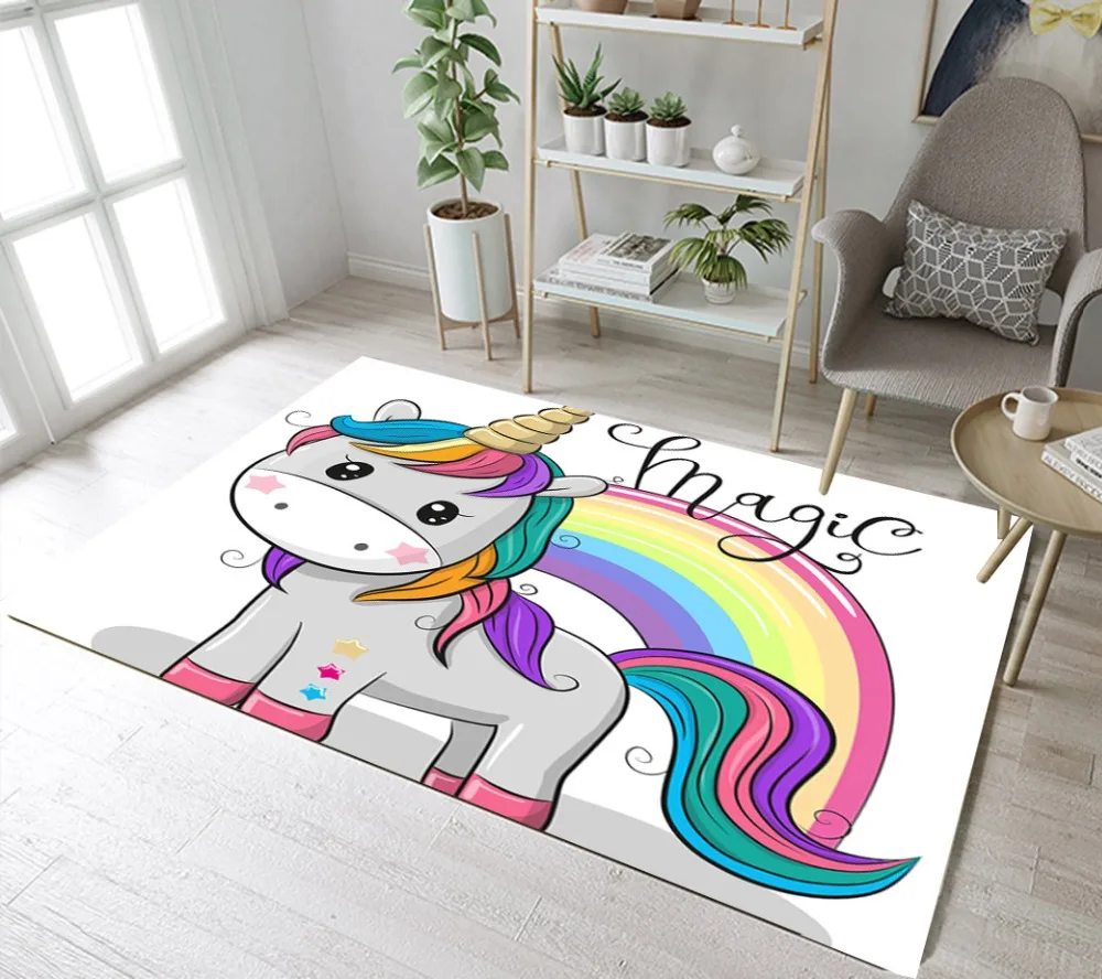 Cute Unicorn And Rainbow Custom Children's Room Floor Area Rugs Living Room Office Carpets Kitchen Cushion Bathroom Non-Slip Mat
Cute Unicorn And Rainbow Custom Children's Room Floor Area Rugs Living Room Office Carpets Kitchen Cushion Bathroom Non-Slip Mat