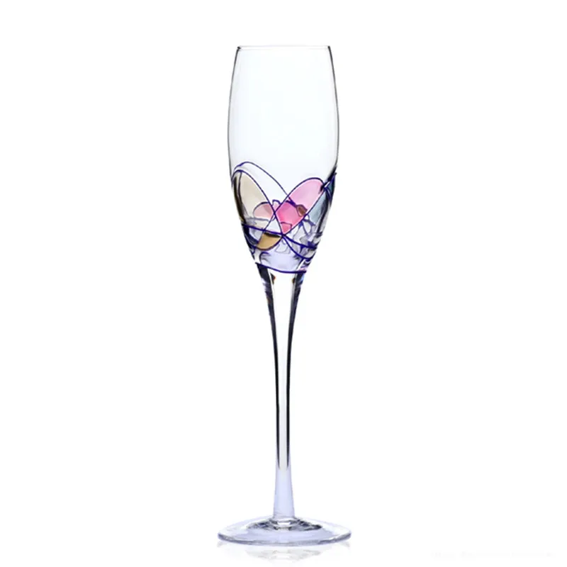 Gold Wire Crystal Goblets Red Wine Glass Champagne Goblet Romantic Painted Wedding Glasses Home Party Barware | Дом и сад