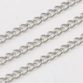 316 Stainless Steel Twisted Chains Curb Chain, Stainless Steel Color, 3x1.5mm,10m/lot
316 Stainless Steel Twisted Chains Curb Chain, Stainless Steel Color, 3x1.5mm,10m/lot