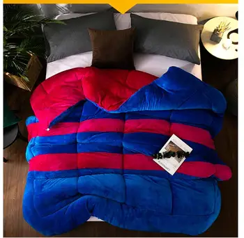 Warm Winter Double Side Flannel Quilted Thicken Bedding Comforter Stripe Winter Quilts Single Double Size Duvets 
Warm Winter Double Side Flannel Quilted Thicken Bedding Comforter Stripe Winter Quilts Single Double Size Duvets