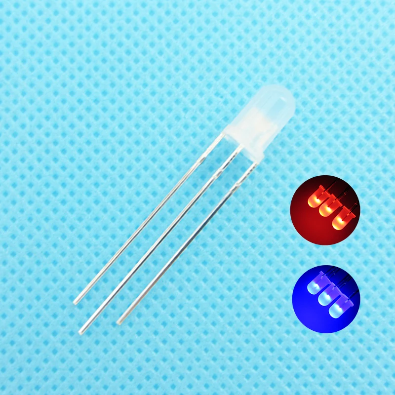 5mm LED Bi-Color Diffused Common Cathode Round Light Emitting Diode Dual Red Blue Foggy Two Plug-in Practice DIY Kit 10 pcs /lot
5mm LED Bi-Color Diffused Common Cathode Round Light Emitting Diode Dual Red Blue Foggy Two Plug-in Practice DIY Kit 10 pcs /lot