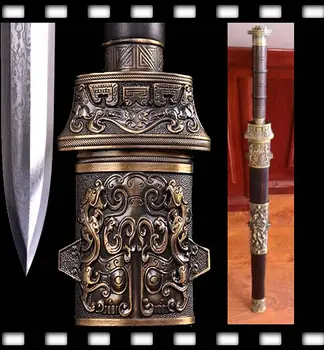 Chinese Long Quan Handmade Reappear Warring States King Of Yue Battle Sword Jian Sharp Folded Damascus Steel Blade Full Tang
Chinese Long Quan Handmade Reappear Warring States King Of Yue Battle Sword Jian Sharp Folded Damascus Steel Blade Full Tang