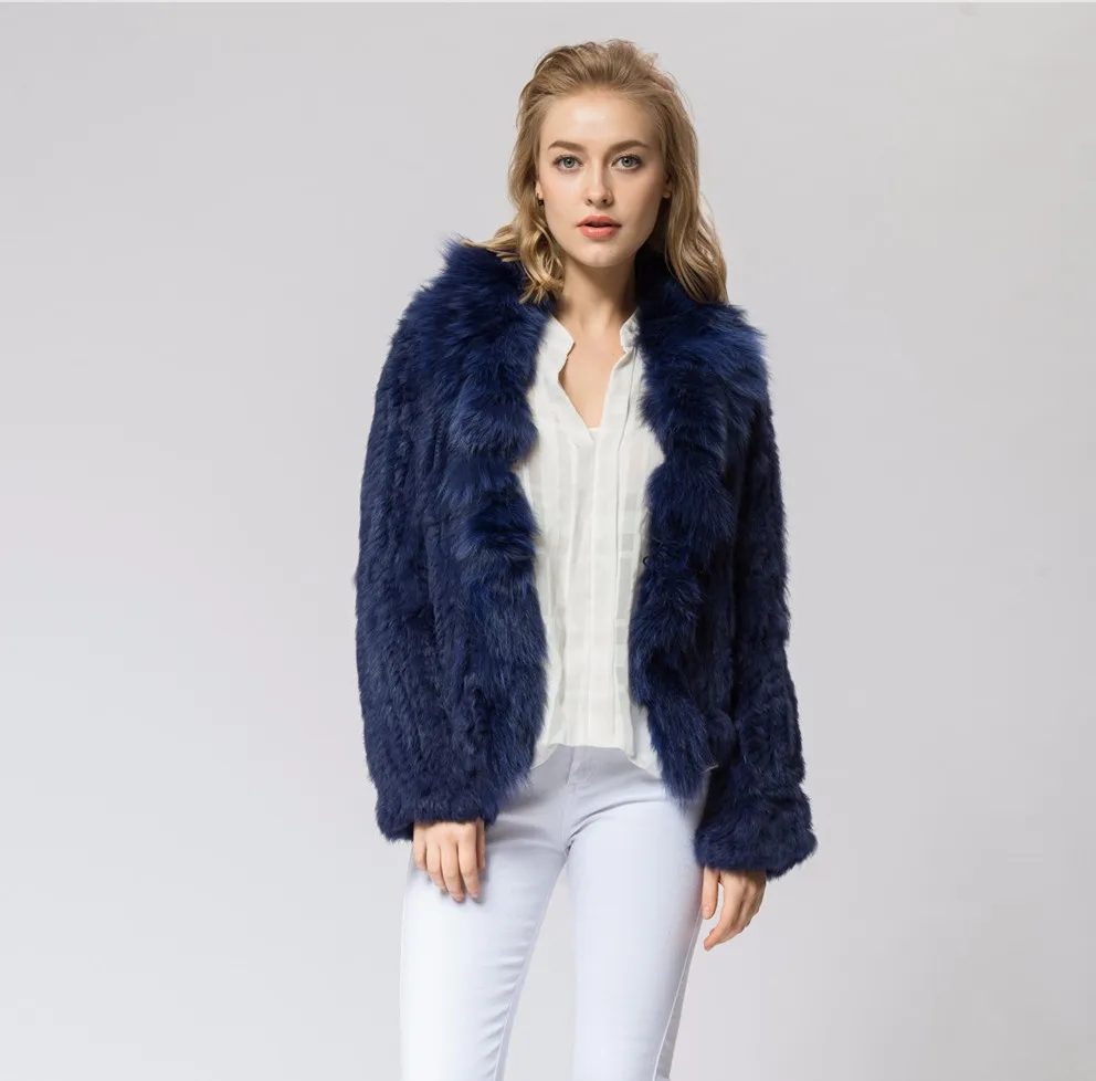Knitted real rabbit fur coat overcoat jacket with fox fur collar Russian women's winter thick warm genuine fur coat
Knitted real rabbit fur coat overcoat jacket with fox fur collar Russian women's winter thick warm genuine fur coat