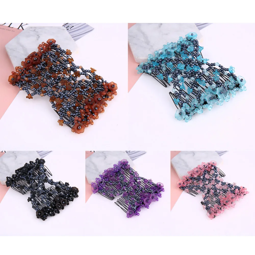 Mixed Stretch Flower Bow Beaded Cuff Double Clip Hairpin Metal Magic Hair Comb For Women Hair Accessories Jewelry
Mixed Stretch Flower Bow Beaded Cuff Double Clip Hairpin Metal Magic Hair Comb For Women Hair Accessories Jewelry