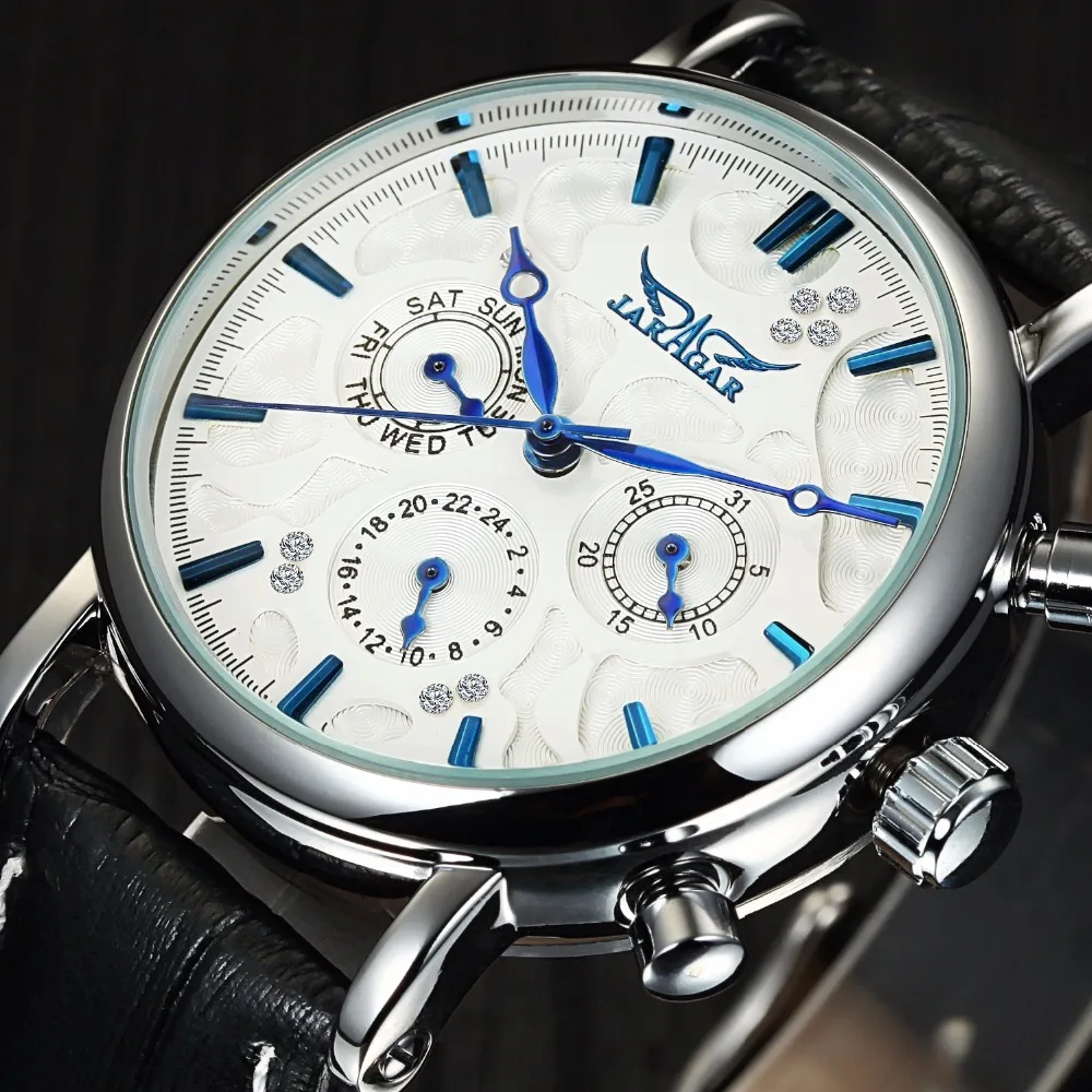 JARAGAR Top Luxury Mens Watches Fashion Casual Diamond Man Automatic Mechanical Watches Leather Skeleton Relogio Masculino
JARAGAR Top Luxury Mens Watches Fashion Casual Diamond Man Automatic Mechanical Watches Leather Skeleton Relogio Masculino
