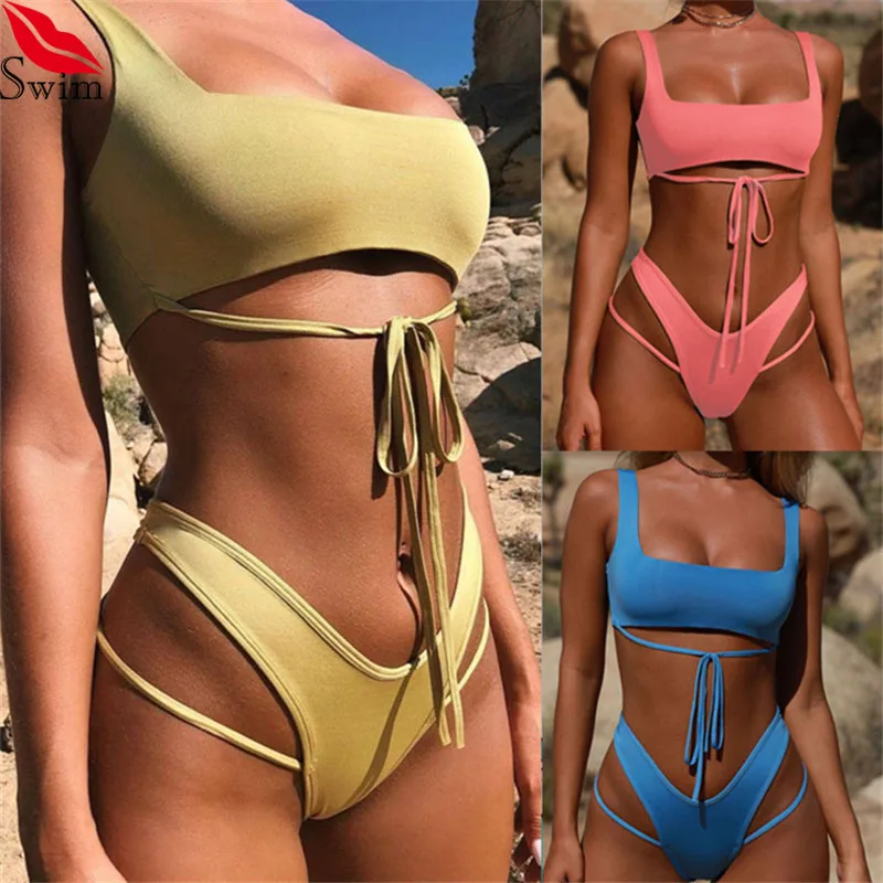Women Bandage Bikini Set 2019 Brazilian Thong Swimsuit Female Push Up Bikins Sexy Swimwear Summer Bathing Suit High Cut Biquinis
Women Bandage Bikini Set 2019 Brazilian Thong Swimsuit Female Push Up Bikins Sexy Swimwear Summer Bathing Suit High Cut Biquinis