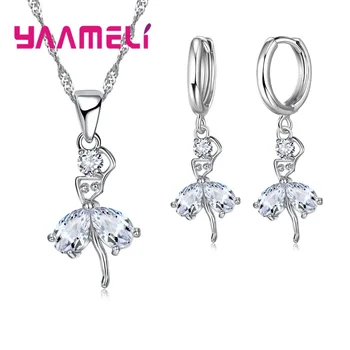 Sweet hula-hulaed 925 Sterling Silver Pendant Necklace Lever Back Jewelry Sets Shining Cubic Zircon Stone Gift Bijoux
Sweet hula-hulaed 925 Sterling Silver Pendant Necklace Lever Back Jewelry Sets Shining Cubic Zircon Stone Gift Bijoux