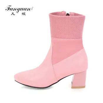 fanyuan Sexy Pointed Toe knitting Boots Mixed Colors High Heel Ankle Boots Winter Zipper Martin boots Night Club Dancing Shoes
fanyuan Sexy Pointed Toe knitting Boots Mixed Colors High Heel Ankle Boots Winter Zipper Martin boots Night Club Dancing Shoes