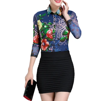 2019 New Spring Autumn Plus size Shirt Women Slim Mesh Stretch Shirts Women's Casual floral Long sleeve Shirts Blouses 4XL F491
2019 New Spring Autumn Plus size Shirt Women Slim Mesh Stretch Shirts Women's Casual floral Long sleeve Shirts Blouses 4XL F491