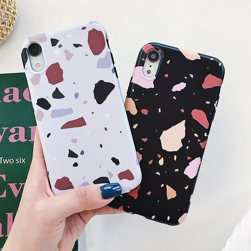 Crystal Marble Geometric Scrap Patten Phone Cases For iPhone XR XS Max 6 6S 7 8 Plus X Matte Full Body Soft IMD Back Cover Coque
Crystal Marble Geometric Scrap Patten Phone Cases For iPhone XR XS Max 6 6S 7 8 Plus X Matte Full Body Soft IMD Back Cover Coque