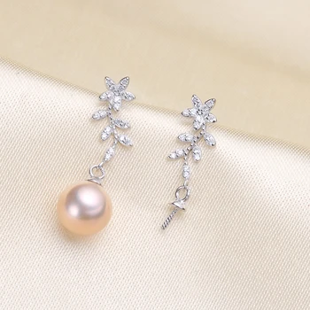 DIY Pearl Earrings Accessory S925 Sterling Silver Flower Design Pearl Earrings Findings Silver&Gold Color 3Pairs/Lot 
DIY Pearl Earrings Accessory S925 Sterling Silver Flower Design Pearl Earrings Findings Silver&Gold Color 3Pairs/Lot