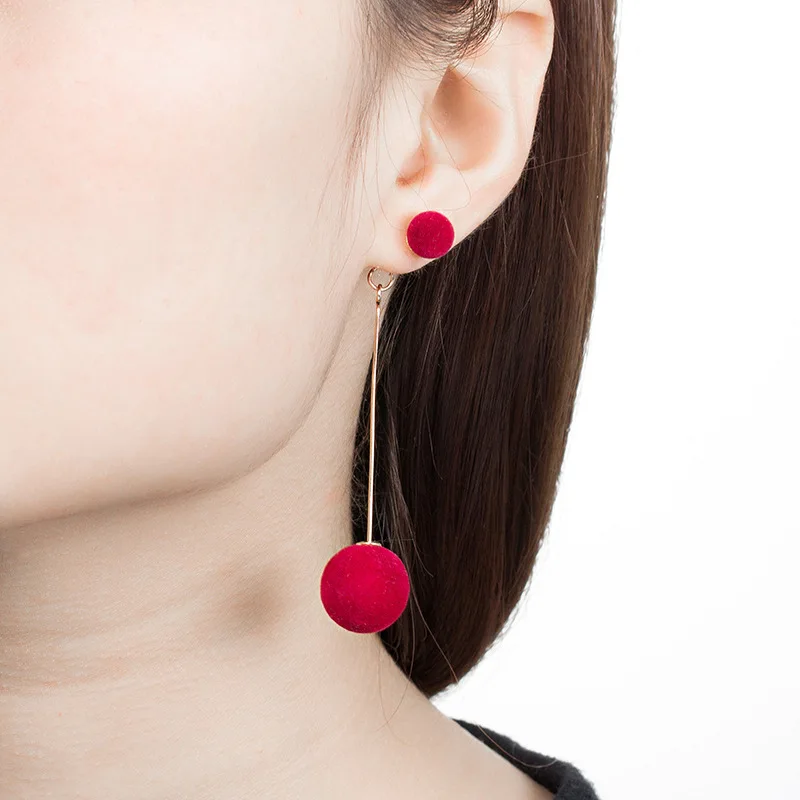 POMPOM Sweet earrings for Women Red Round plush ball long wild earrings hypoallergenic Korean Fashion tassel earrings Jewelry
POMPOM Sweet earrings for Women Red Round plush ball long wild earrings hypoallergenic Korean Fashion tassel earrings Jewelry