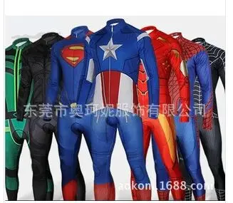 Spiderman Superman Iron Man Captain America Bike riding clothes super hero cosplay carniva costume men halloween High quality
Spiderman Superman Iron Man Captain America Bike riding clothes super hero cosplay carniva costume men halloween High quality