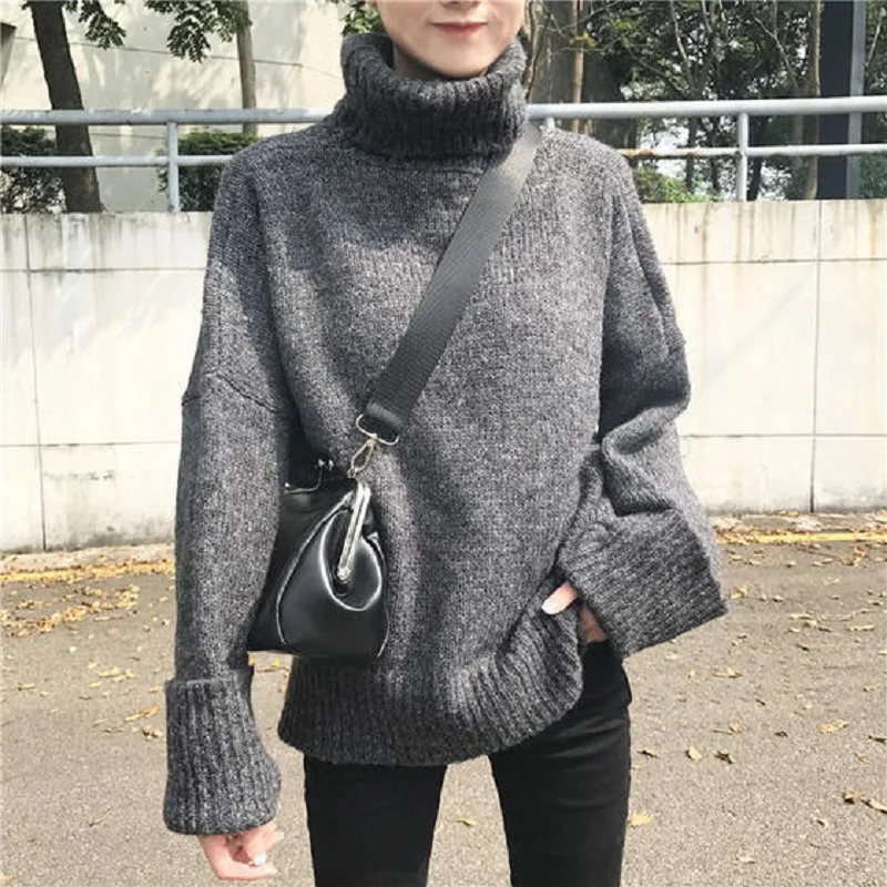 Winter new Korean ulzzang fashion high collar loose long sleeve casual sweater chic Harajuku simple solid color women sweater
Winter new Korean ulzzang fashion high collar loose long sleeve casual sweater chic Harajuku simple solid color women sweater