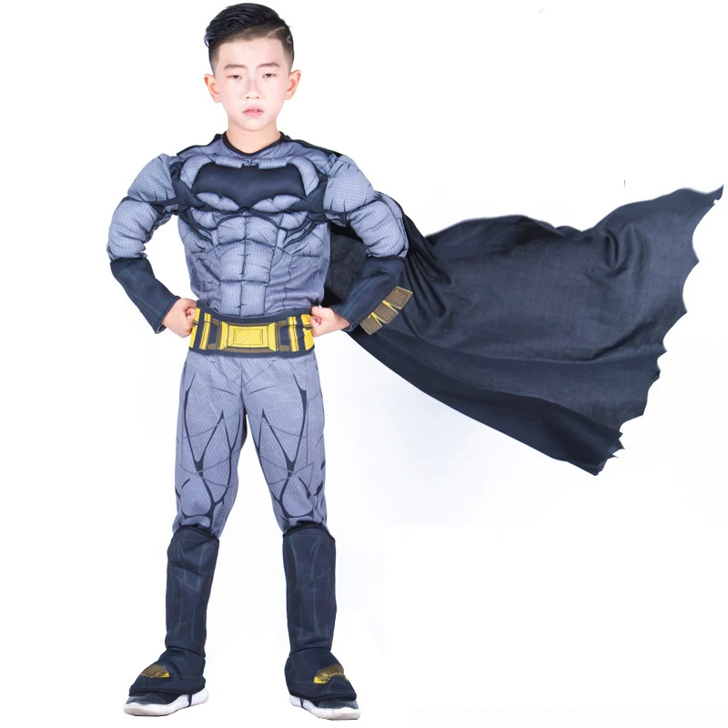 

New Arrival Kids Deluxe Muscle Dark Knight Batman Child Halloween Party Fancy Dress Boys Superhero Carnival Cosplay Costume