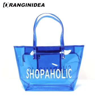 Women Handbags Transparent Letter Printed Large Capacity Tote Bags Holiday Beach Shoulder Bag Candy Color Waterproof Jelly Bag
Women Handbags Transparent Letter Printed Large Capacity Tote Bags Holiday Beach Shoulder Bag Candy Color Waterproof Jelly Bag