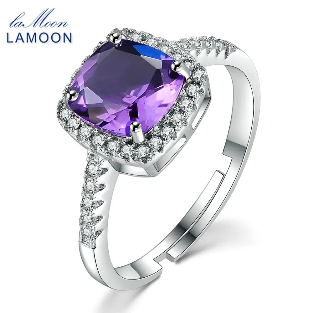 Женское кольцо из серебра 925 пробы с фиолетовым аметистом | Украшения и