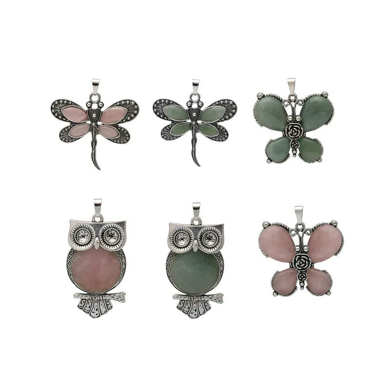 Elegant Natural Cute 3d Owl Butterfly Dragonfly Rose Stone Green Crystal Quartz Malachite Stone Pendant for DIY Necklace Jewelry
Elegant Natural Cute 3d Owl Butterfly Dragonfly Rose Stone Green Crystal Quartz Malachite Stone Pendant for DIY Necklace Jewelry