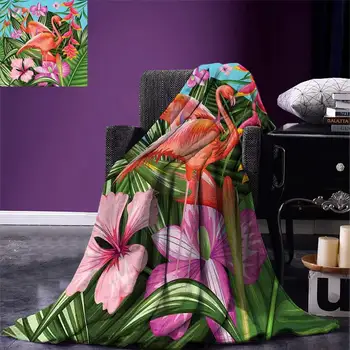 Flamingo Throw Blanket Illustration of Flamingo with Tropical Garden Hibiscus Flower Plant Vintage Warm Microfiber
Flamingo Throw Blanket Illustration of Flamingo with Tropical Garden Hibiscus Flower Plant Vintage Warm Microfiber