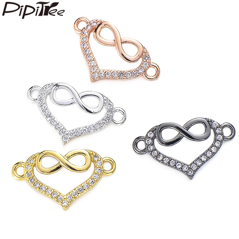 Pipitree 4pcs Hollow Heart Charms Beads for Bracelet Jewelry Making DIY CZ Zircon Eight Infinity Charms Wholesale Accessories
Pipitree 4pcs Hollow Heart Charms Beads for Bracelet Jewelry Making DIY CZ Zircon Eight Infinity Charms Wholesale Accessories