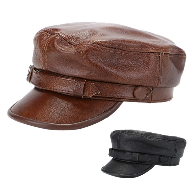 Hot new leather hat autumn and winter men and women leather cap flat top military cap student cap solid color two choice
Hot new leather hat autumn and winter men and women leather cap flat top military cap student cap solid color two choice