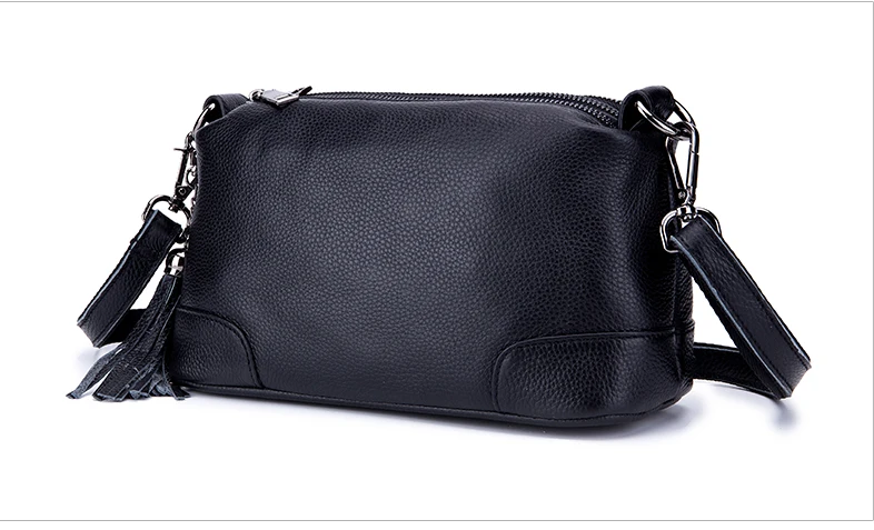 Lomelobo Women Messenger Bag Genuine Leather Ladies Shoulder Bags Handbag Female Hobos Bag Litchi Pattern +Tassel Crossbody Bags HBL5555 Details (13)
