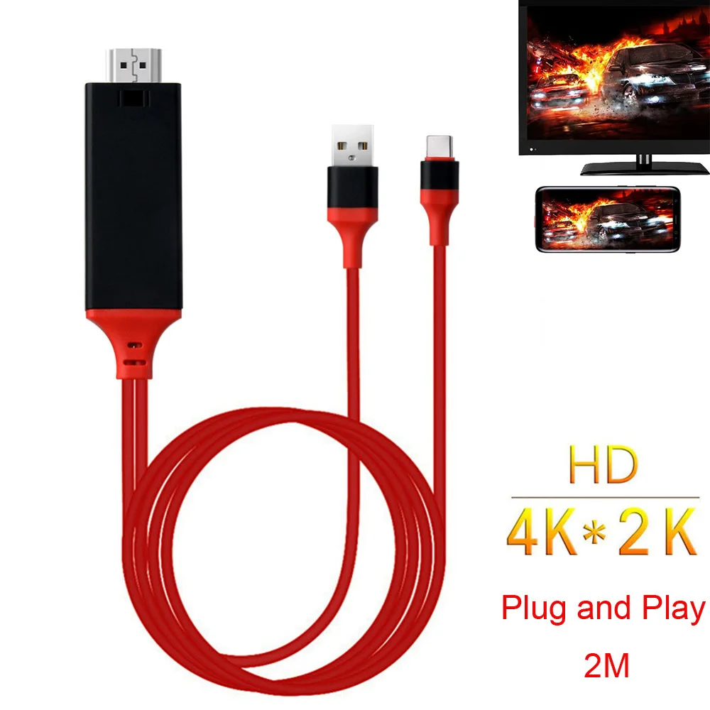 

HD Type C USB-C Phone To TV HDTV Projector Video Adapter HDMI Cable for Samsung Galaxy S8 S9 S10 Plus Note 8 Note9 9 LG Macbook