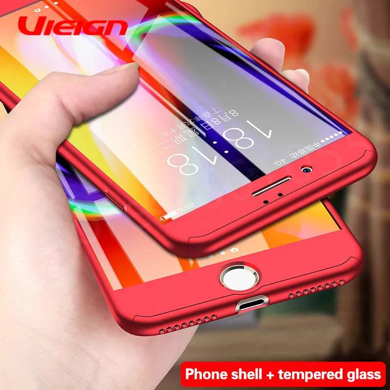 VIEIGN 360 Degree Phone Case For iphone X Case With Tempered Glass For iPhone 5 5S 6 6s 7 8 Plus Case Plastic Cover Protect
VIEIGN 360 Degree Phone Case For iphone X Case With Tempered Glass For iPhone 5 5S 6 6s 7 8 Plus Case Plastic Cover Protect