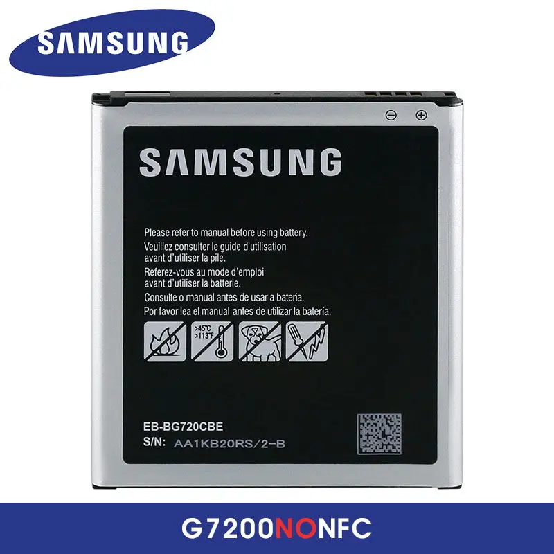 Original Samsung G7200 battery for Samsung Galaxy Grand Max G7200 G7209 G7202 G7208 G720NO EB-BG720CBE 2500mAh Battery
Original Samsung G7200 battery for Samsung Galaxy Grand Max G7200 G7209 G7202 G7208 G720NO EB-BG720CBE 2500mAh Battery