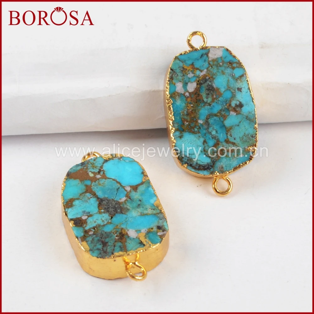 BOROSA New 10pieces Gold Color Copper Natural 100% Blue Stones Connectors Double Charm for Bracelets Jewelry DIY G1470
BOROSA New 10pieces Gold Color Copper Natural 100% Blue Stones Connectors Double Charm for Bracelets Jewelry DIY G1470