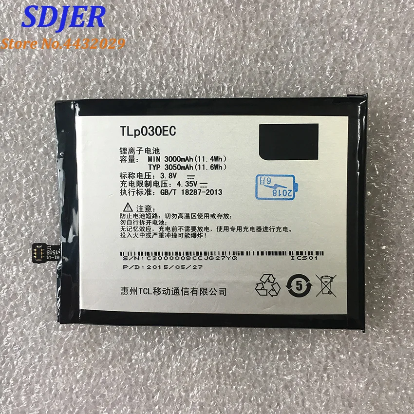 Original Replacement Battery TLp030EC 3050mAh Battery For TCL 3S M3G Smart Phone
Original Replacement Battery TLp030EC 3050mAh Battery For TCL 3S M3G Smart Phone