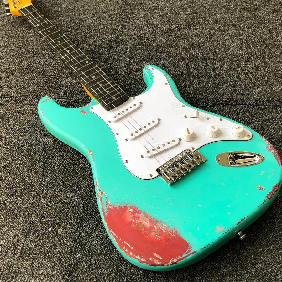 Relic Pink Paisley Surf green Ebony Fretboard Alder Body Locking Tuners ST Electric Guita Free Shipping Guitare In Stock
Relic Pink Paisley Surf green Ebony Fretboard Alder Body Locking Tuners ST Electric Guita Free Shipping Guitare In Stock