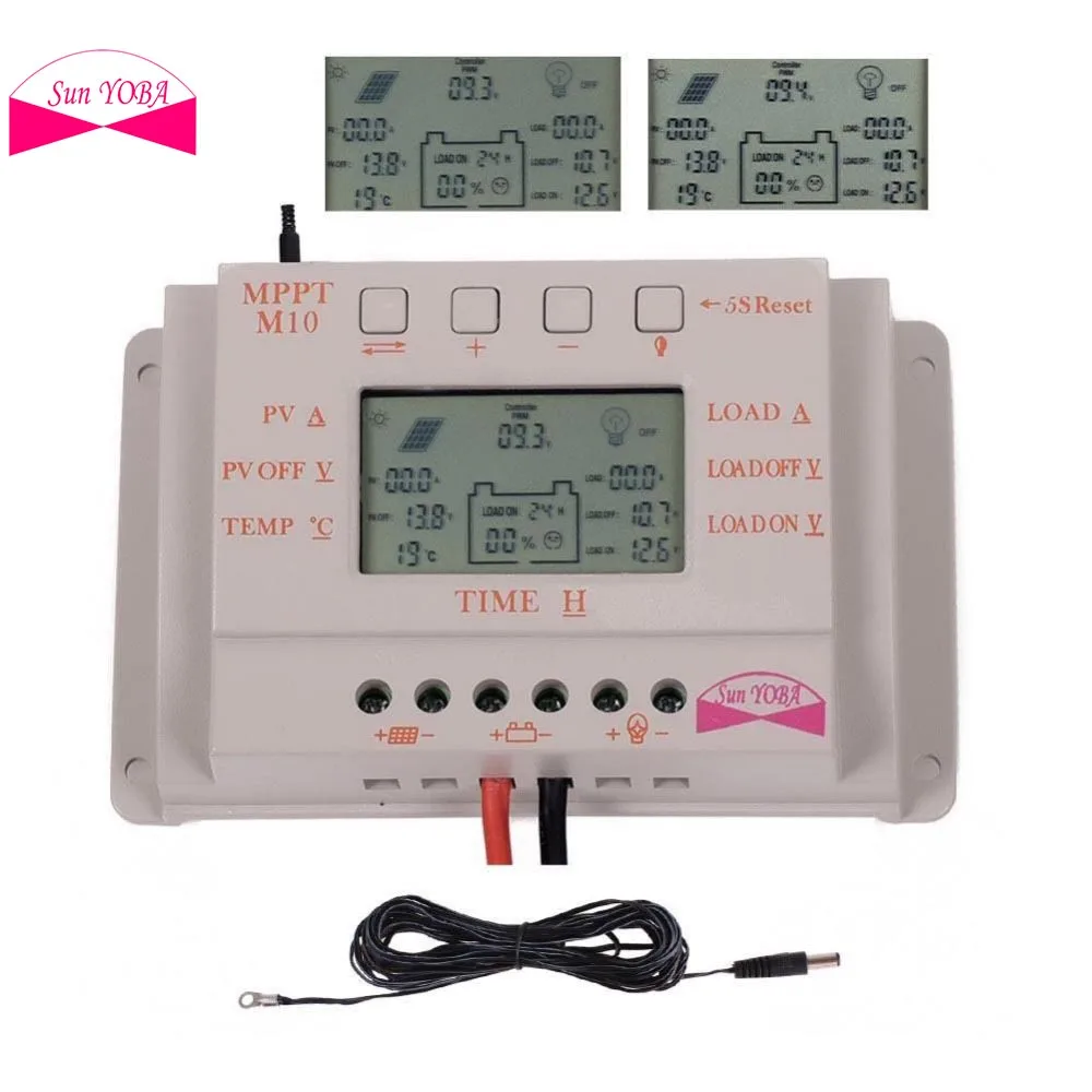 SUN YOBA 10A 12V/24V LCD MPPT+PWM Solar Regulator Charge System Controller + 16ft Cable
SUN YOBA 10A 12V/24V LCD MPPT+PWM Solar Regulator Charge System Controller + 16ft Cable