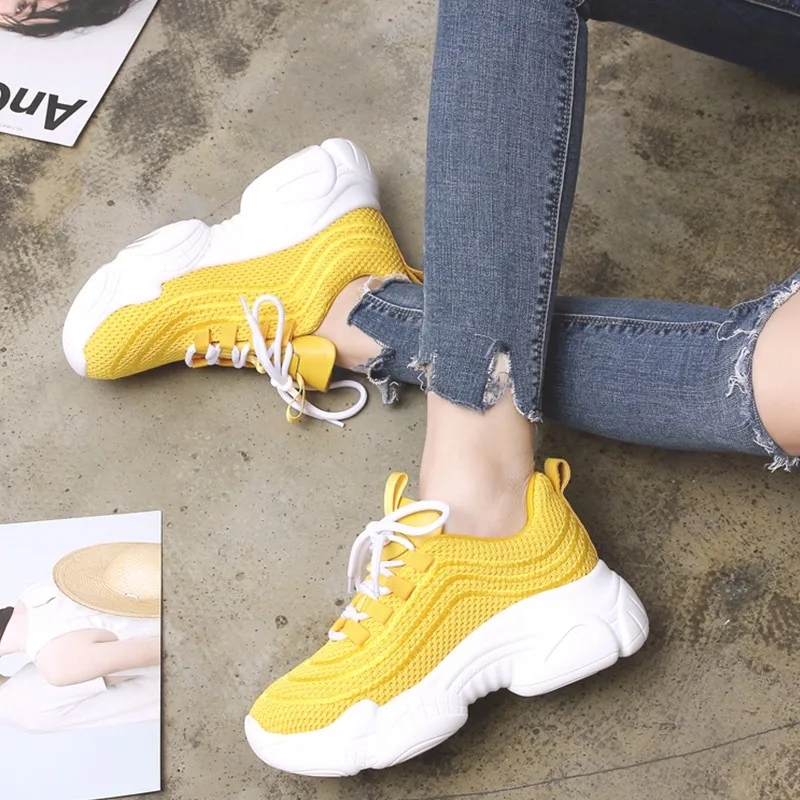 2019 New Fashion Lady Spring Mesh Breathable Sneakers Flyknit Shoes Women High Heel Casual Shoes Shallow Female Lace-up Shoes
2019 New Fashion Lady Spring Mesh Breathable Sneakers Flyknit Shoes Women High Heel Casual Shoes Shallow Female Lace-up Shoes