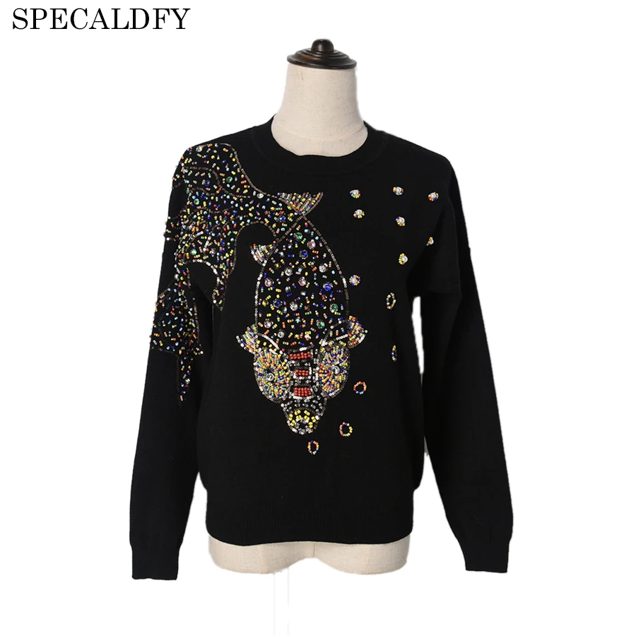 2018 Runway Designer Luxury Autumn Knitted Sweater Women Long Sleeve Fish Hand Beading Brand Sweaters And Pullovers Pull Femme
2018 Runway Designer Luxury Autumn Knitted Sweater Women Long Sleeve Fish Hand Beading Brand Sweaters And Pullovers Pull Femme