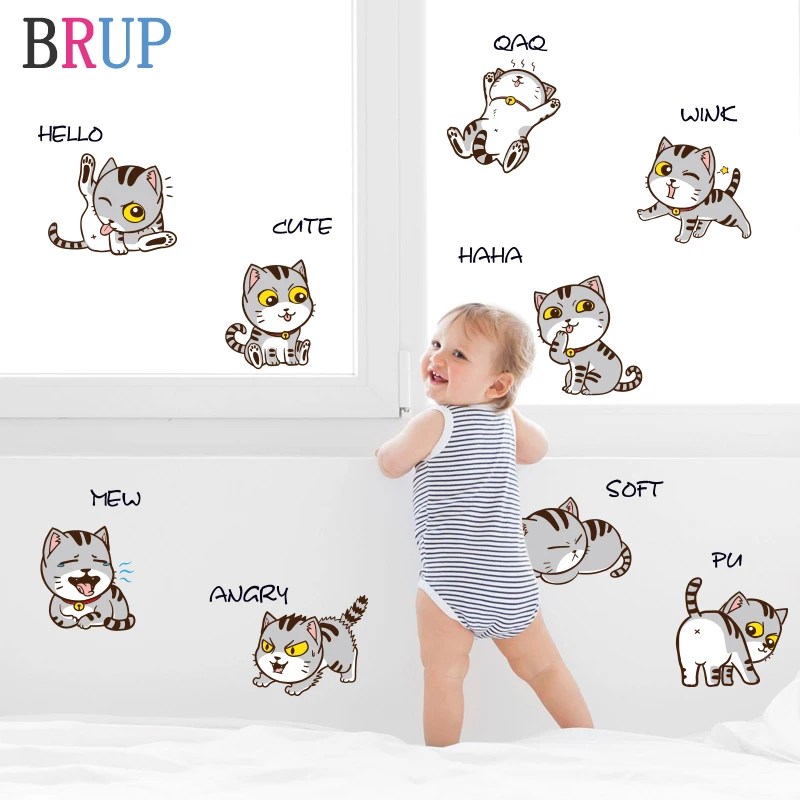 9 Pieces Cartoon Lovely Cats Wall Stickers for Baby Rooms Funny Cats Home Decor for Kids Room DIY Art Stikers Muraux Waterproof
9 Pieces Cartoon Lovely Cats Wall Stickers for Baby Rooms Funny Cats Home Decor for Kids Room DIY Art Stikers Muraux Waterproof