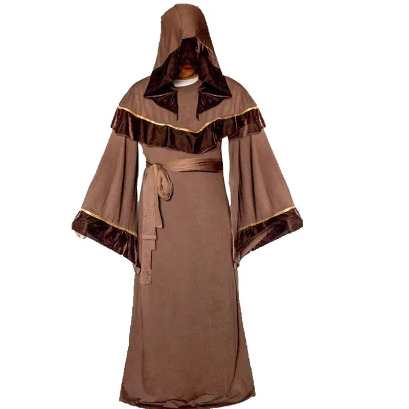 Medieval Religious Monk Priest Costume For Men Halloween Sorcerer Friar Tuck Male Hooded Gown Robe Cape Shawl Cloak Fancy Outfit
Medieval Religious Monk Priest Costume For Men Halloween Sorcerer Friar Tuck Male Hooded Gown Robe Cape Shawl Cloak Fancy Outfit