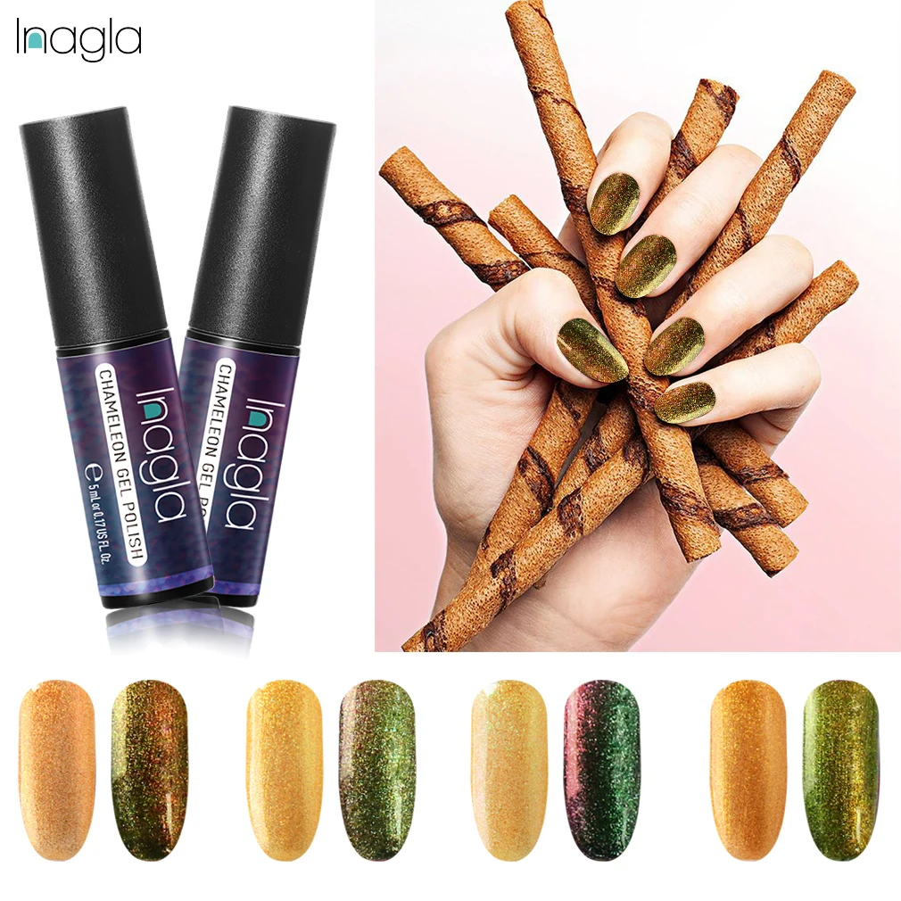 

Inagla Gel 1 Nail Art Gel 5ml Chameleon Black Base UV LED Gel Varnish Sock Off Nail Lacquer Semi Permanent Acrylic Gel Lacquer